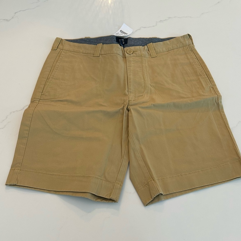 J. Crew Men's Khaki Flat Front Shorts New With Tags